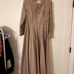 Tuckernuck Brown Striped Long Sleeve Dress